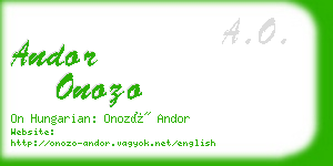 andor onozo business card